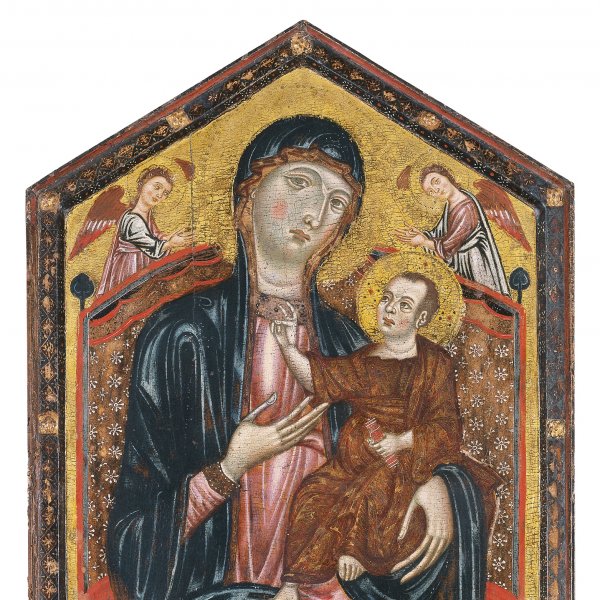La Virgen y el Niño entronizados con santo Domingo, san Martín y dos ángeles