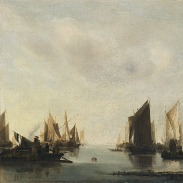 Coastal Scene with Sailing Vessels