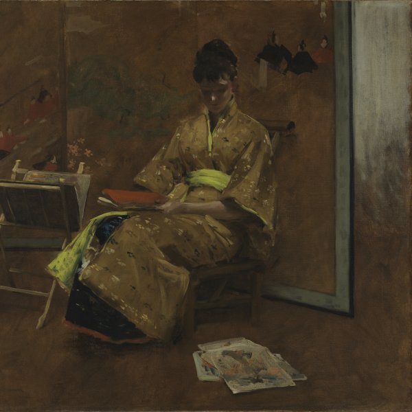 A Girl in Japanese Gown. The Kimono