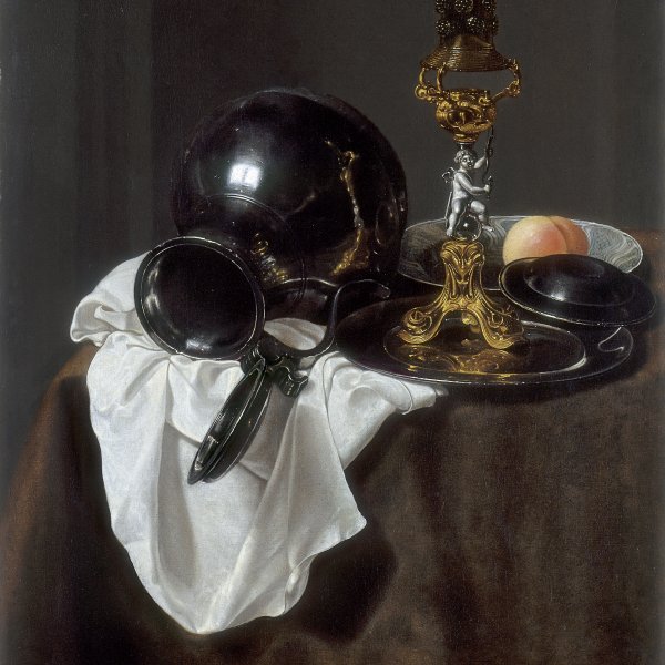 Still Life with Glass of Wine, pewter Jug and other Objects