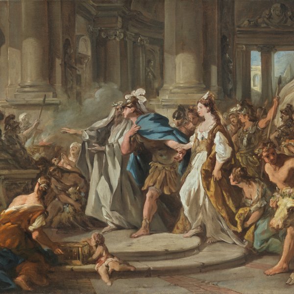 Jasón y Medea en el templo de Júpiter