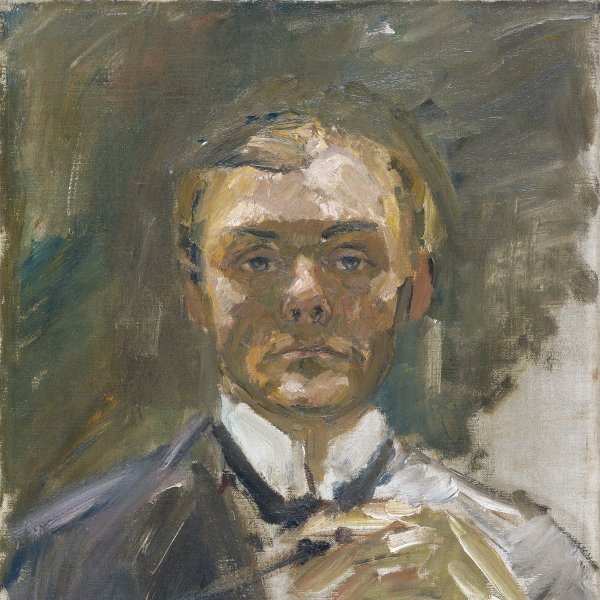 Self-Portrait with Raised Hand