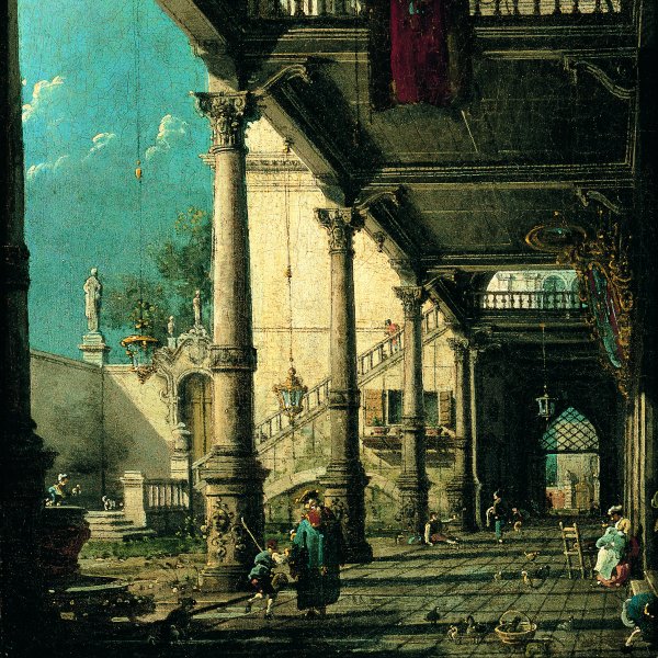 Capricho con columnata en el interior de un palacio