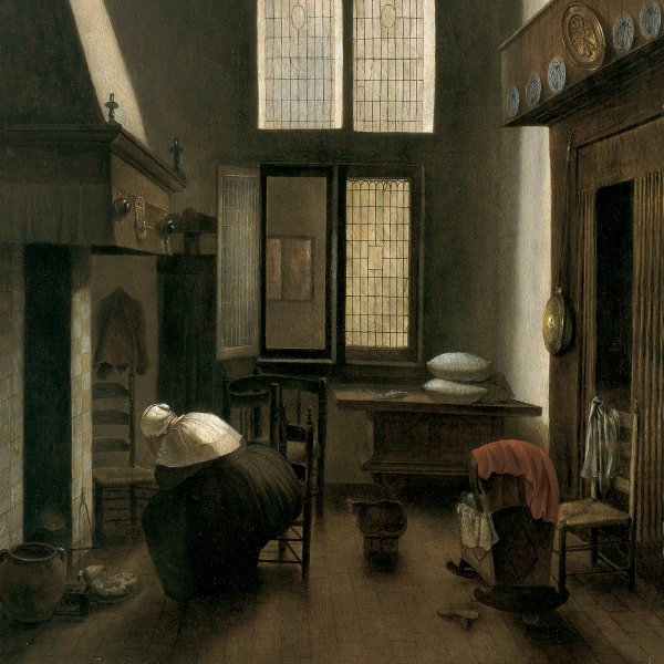 Interior with a Woman Seated by a Hearth