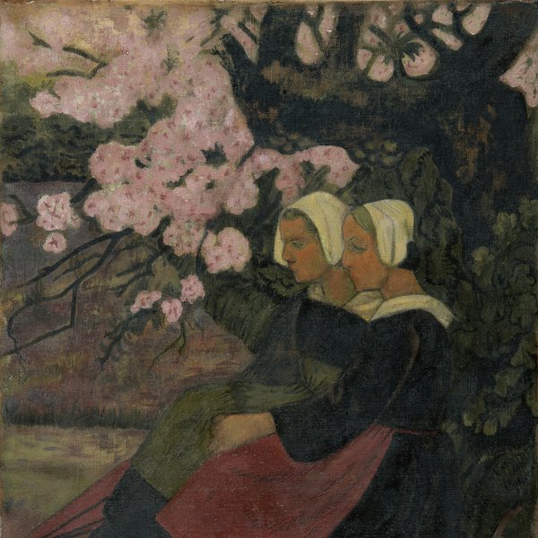 Two Breton Women under an Apple Tree in Flower  