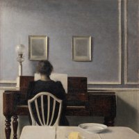 Vilhelm Hammershøi. Interior con mujer al piano, Strandgade 30, 1901
