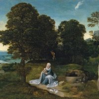 Landscape with the Rest on the Flight into Egypt. Paisaje con el descanso en la huida a Egipto, c. 1518-1524