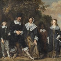 Grupo familiar ante un paisaje. Frans Hals