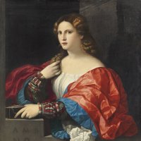 Portrait of a Young Woman Known as "La Bella". Retrato de una mujer joven llamada "La Bella", c. 1518-20