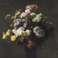 Crisantemos en un florero. Henri Fantin-latour