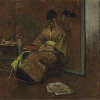 Joven con vestido japonés. El quimono. William Merritt Chase