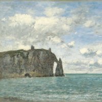 Étretat. The Cliff of Aval. Étretat. El acantilado de Aval, 1890