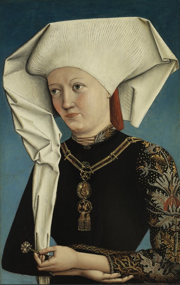 Retrato de una dama con la Orden del Cisne. Anónimo ALEMÁN h 1490 Retrato de una dama con la Orden del Cisne. Anónimo ALEMÁN h 1490