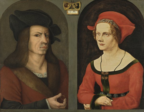 Nuptial Portrait of Coloman Helmschmid and his Wife Agnes Breu. Jörg El Viejo (y un pintor anónimo) Breu