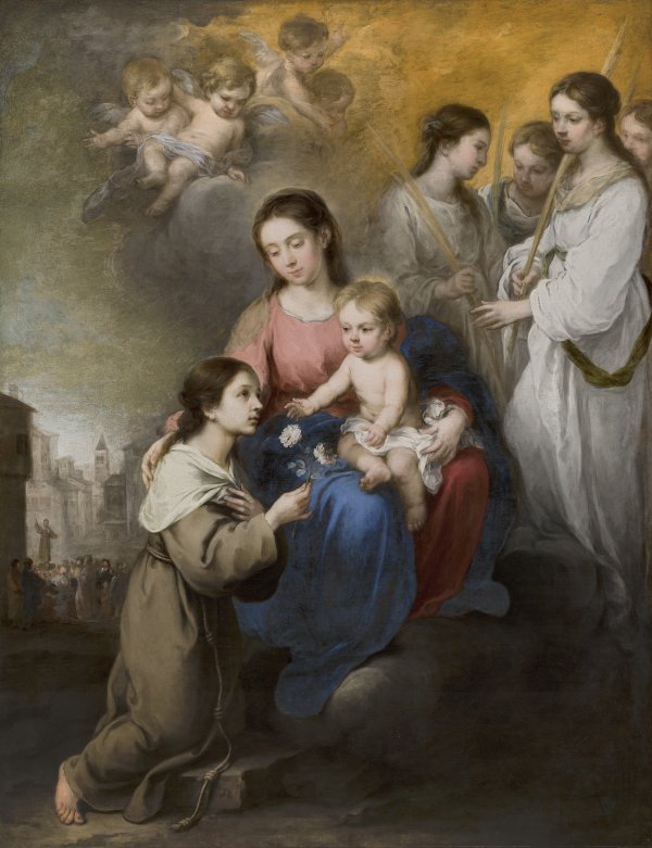 The Virgin and Child with Saint Rose of Viterbo. Bartolomé Esteban Murillo