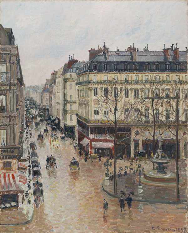 Rue Saint-Honoré por la tarde. Efecto de lluvia. Camille Pissarro Rue Saint-Honoré por la tarde. Efecto de lluvia. Camille Pissarro