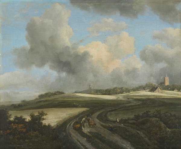 Jacob Isaacksz. van Ruisdael.  Road trough Grain Fields near the Zuider Zee