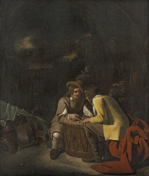 Soldiers playing Dice. Soldados jugando a los dados, c. 1656-1658