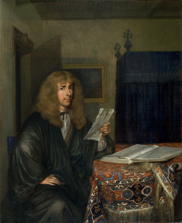Retrato de un hombre leyendo un documento. Gerard ter Borch ii