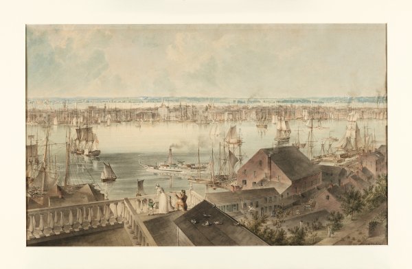Vista de Nueva York desde Brooklyn Heights. John William Hill Vista de Nueva York desde Brooklyn Heights. John William Hill