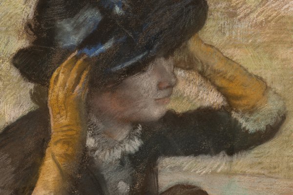 Detalle de la obra de Degas, "En la sombrerería"