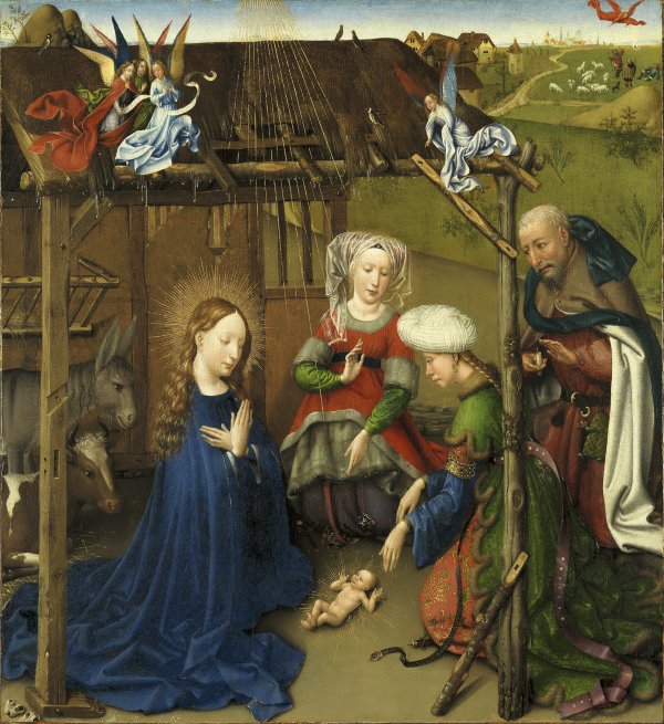 La Adoración del Niño. Jacques Daret