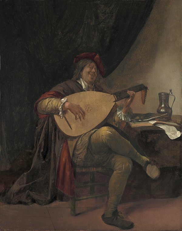 Self- portrait playing the Lute. Autorretrato con laúd, c. 1663-1665