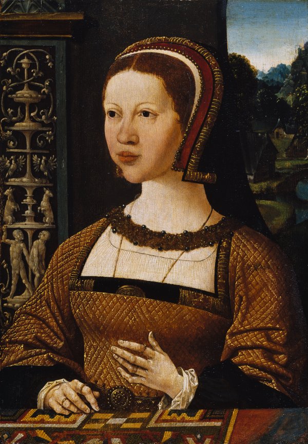 Portrait of a woman, possibly Elisabeth of Denmark. Supuesto retrato de la reina Isabel de Dinamarca, c. 1524