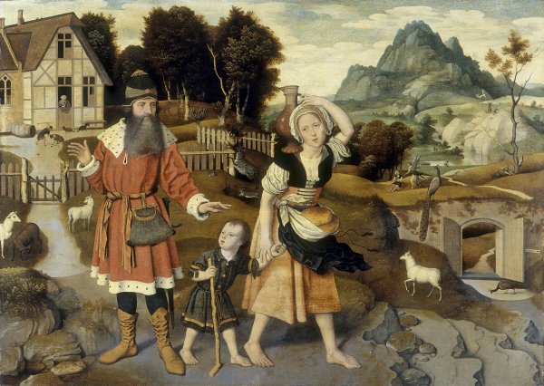 The Expulsion of Hagar. La expulsión de Agar, c. 1520-1525