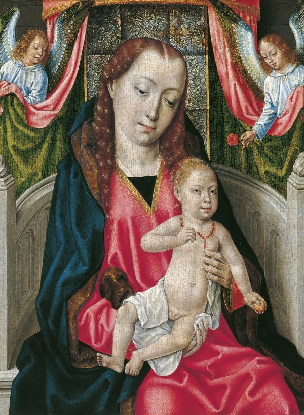 La Virgen con el Niño y dos ángeles. Maestro DE LA LEYENDA DE SANTA ÚRSULA