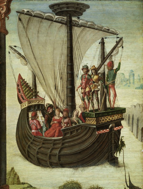 The Argonauts Leaving Colchis. Los argonautas abandonan la Cólquida, c. 1480