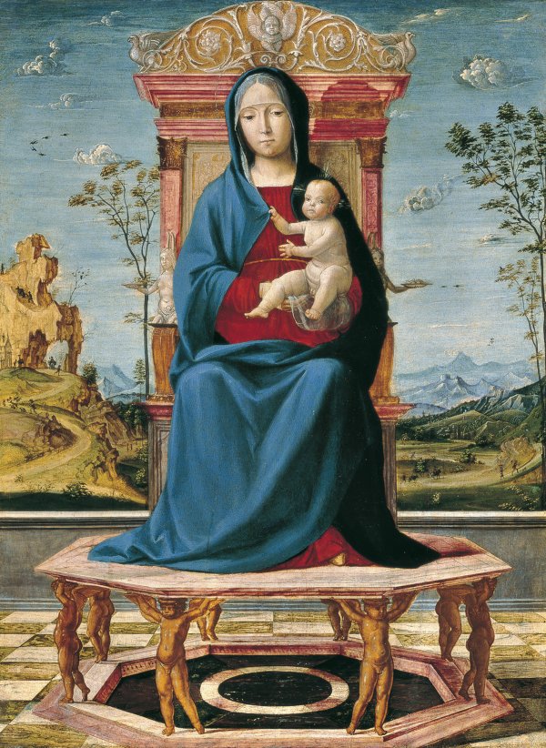La Virgen entronizada con el Niño. Lorenzo Costa