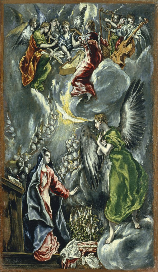 The Annunciation - Greco (Doménikos Theotokópoulos). Museo