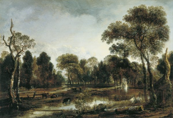 Wooded River Landscape. Bosque con un río, c. 1645