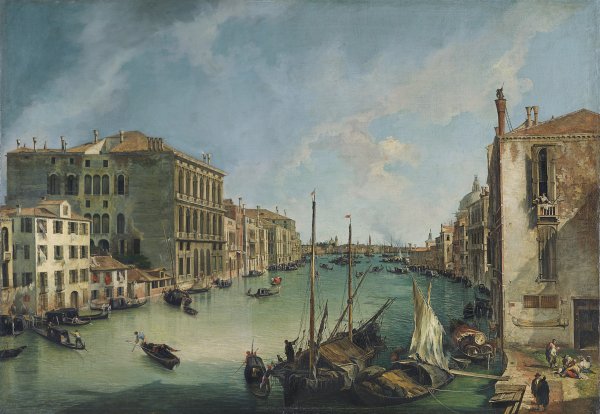 The Grand Canal from San Vio, Venice. El Gran Canal desde San Vío, Venecia, c. 1723-1724