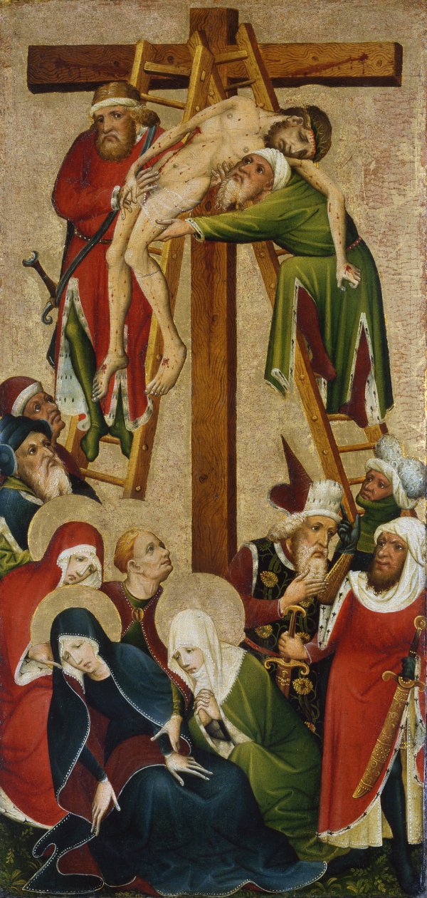 El Descendimiento De La Cruz Anverso Anónimo Alemán Activo En El Medio Rin C 1420 Museo Nacional Thyssen Bornemisza
