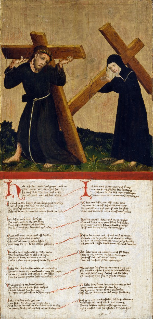 Cristo con la Cruz (reverso). Anónimo ALEMÁN h. 1420