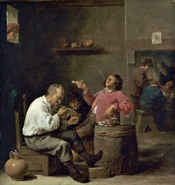 Smokers in an Interior. Fumadores en un interior, c. 1637