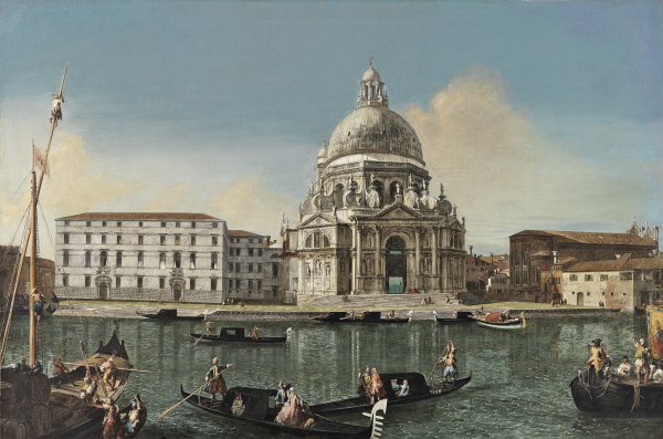 The Grand Canal with Santa Maria della Salute. El Gran Canal con Santa María della Salute, c. 1738-1740
