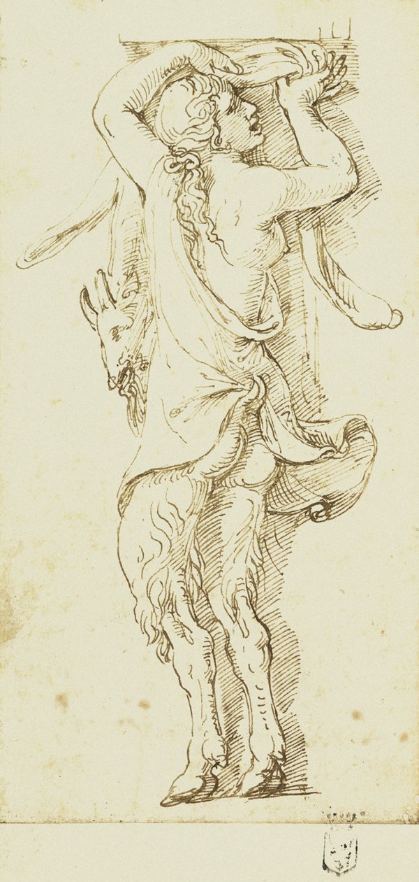 A Female Satyr. Una sátira, c. 1527-1530