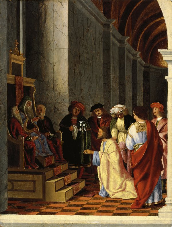 San José y los pretendientes de la Virgen. Lorenzo Lotto