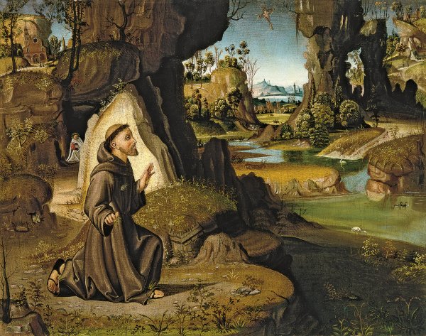 Saint Francis Receiving the Stigmata. San Francisco recibiendo los estigmas, c. 1525-1530