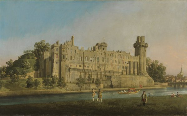 The South Façade of Warwick Castle. La Fachada sur del Castillo de Warwick, 1748
