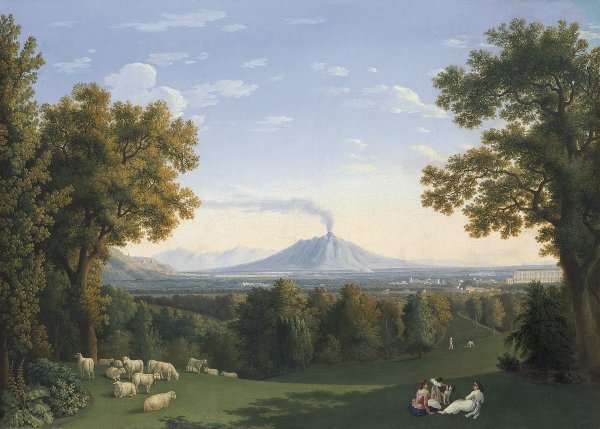 Landscape with the Palace at Caserta and Vesuvius. Paisaje con el Palacio de Caserta y el Vesubio, 1793