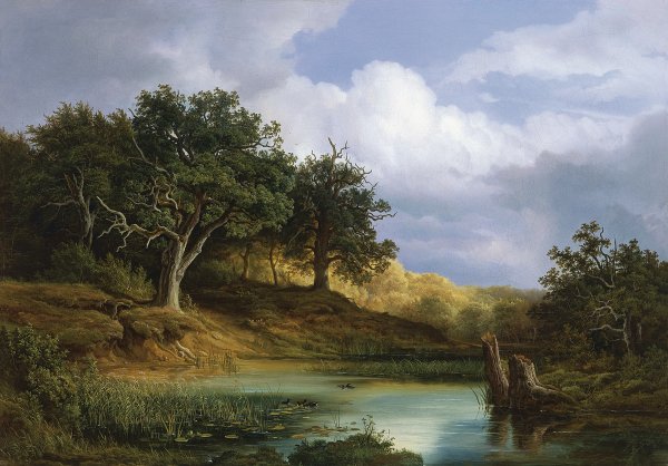 Oaks beside the Water. Robles junto al agua, 1832