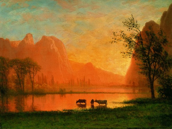 Sunset at Yosemite. Puesta de sol en Yosemite, c. 1863