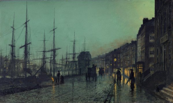 Shipping on the Clyde. Barcos en el río Clyde, 1881