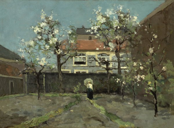 Back-garden at the Kazernestraat, The Hague. Jardín doméstico en la Kazernestraat, La Haya, c. 1890