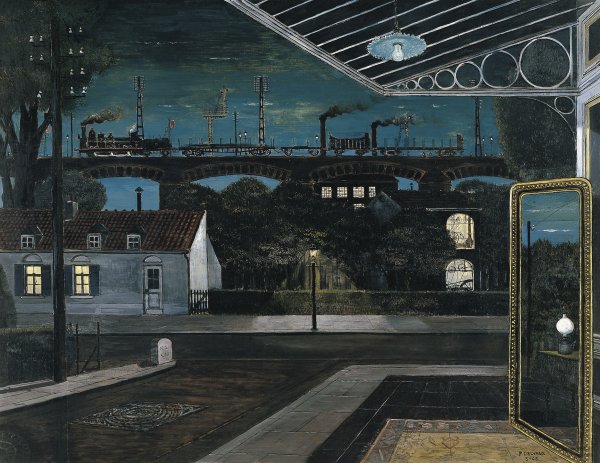 The Viaduct - Delvaux, Paul. Museo Nacional Thyssen-Bornemisza