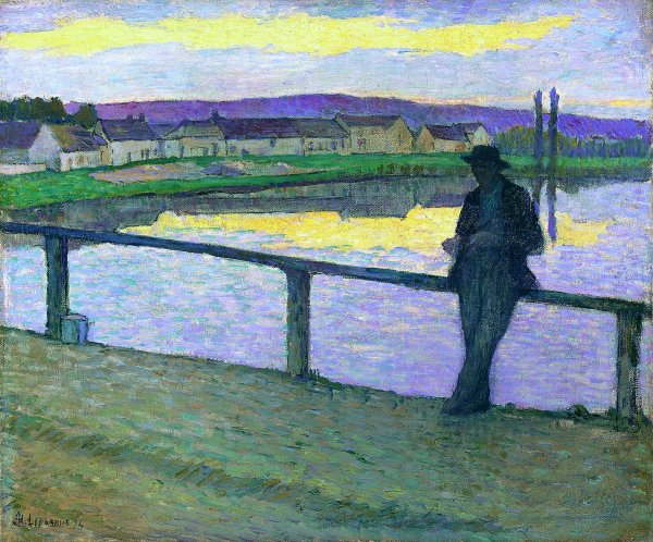 Sunset on Pont-Aven (Young Man by the Sea). Puesta de sol en Pont-Aven (Muchacho delante del mar), 1894